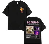 Shein Camiseta gráfica de mercancía del álbum 2025 del rapero MORA, ropa casual de hombre, camisetas oversize de alta calidad de algodón, unisex y de moda