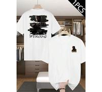 Shein Camiseta gráfica de Monkey King Wukong para hombre, con estampado de doble cara, estilo urbano de moda para hombre, con estampado de doble cara. Tejid