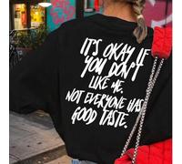 Shein Camiseta gráfica de mujer "No me importa si no te gusto", camiseta de ajuste regular con frase divertida, cómoda camiseta de cuello redondo sarcástica