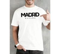 Shein Camiseta gráfica de otoño de Madrid, España. Tejido de alta calidad, ajuste cómodo, hip-hop urbano, transpirable.