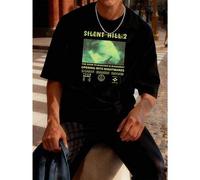 Shein Camiseta gráfica de Silent Hill 2 Tejido de calidad, ajuste cómodo, transpirable, informal, diseño gráfico