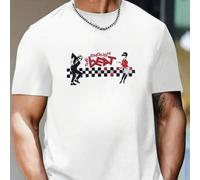 Shein Camiseta gráfica de The English Beat Band, cuello redondo para hombre, 220 g/m², verano, puro algodón, manga corta (1 unidad)