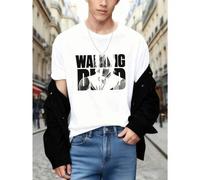 Shein Camiseta gráfica de The Walking Dead confeccionada en tela de alta calidad, corte holgado, estilo hip-hop callejero, cómoda y con estampado artístico.