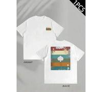 Shein Camiseta gráfica King of "Spades", camiseta para hombre con beidseitigem Aufdruck, modisch, l?ssig, Rundhalsausschnitt, 220 g/m2, reine Baumwolle (1 S