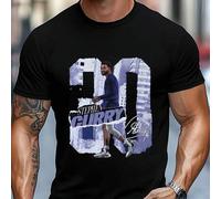 Shein Camiseta gráfica Stephen Curry 30, cuello redondo para hombre, 220 g/m², algodón puro, manga corta de verano (1 unidad)