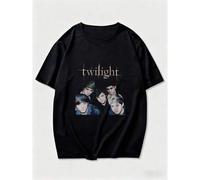 Shein Camiseta gráfica unisex de algodón pesado con estilo vintage y desgastado de Retro Twilight One D-Direction de los 90