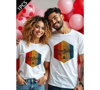 Shein Camiseta gráfica unisex de Tequila Don Julio, 220 g, algodón puro, informal, de manga corta, para pareja (1 unidad)