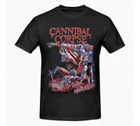 Shein Camiseta grande de la banda Cannibal Corpse, de la Tumba de los Mutilados, de música death metal negra, de verano, holgada, de algodón, con estampado