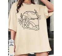 Shein Camiseta holgada con estampado de casco de Iron Man para mujer, ideal para primavera y verano, 100 % algodón, para uso casual, ropa de calle, ropa de