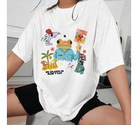 Shein Camiseta holgada con estampado único de rana divertida para mujeres, verano, serie K-Pop Warrior, suave & cómoda, estilo Y2K, adecuada para primavera,
