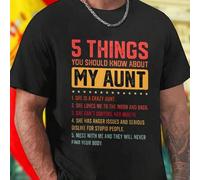 Shein Camiseta Hombre 5 Cosas Que Debes Saber Sobre Mi Tía Es Divertida Loca Me Quiere Mucho No Puede Controlar Su Boca A Veces Tiene Carácter Y No Soporta