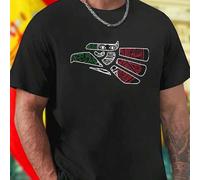 Shein Camiseta Hombre Águila Mexica Arte Estilo Azteca Moda Casual Exclusiva Moderna Regalo Original Oferta Especial Ropa Juvenil