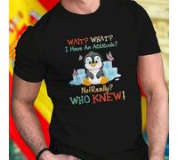 Shein Camiseta Hombre Attitude Penguin Moda Casual Verano Estilo Urbano Algodón Cómoda Juvenil Oferta Exclusiva Regalo Original Nueva Promoción Limitada