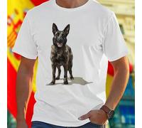 Shein Camiseta Hombre Belgian Malinois Dog Illustration Moda Casual Algodón Regalo Original Estilo Juvenil Oferta Exclusiva Diseño Ãnico Ideal Para Aman