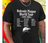 Shein Camiseta Hombre Bubonic Plague World Tour 1334 1353 China India Middle East Italy France Spain England Germany Denmark Norway Sweden Poland Hungría Po