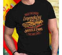 Shein Camiseta Hombre Build For Speed Legendary Muscle Cars Fast And Loud Estilo Deportivo Casual Moda Regalo Original Tallas Grandes Oferta Exclusiva
