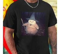 Shein Camiseta hombre Cat in witch hat holding stick in forest manga corta algodón cómoda moda casual regalo ideal amantes de gatos oferta especial estilo ú