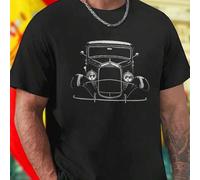 Shein Camiseta Hombre Classic Vintage Car Front View Drawing Diseño Exclusivo Moda Retro Regalo Ideal Casual Transpirable Cómoda Oferta Especial Fans Coches