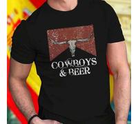 Shein Camiseta hombre Cowboys and Beer divertida moda casual verano transpirable regalo original urbana para fans de cerveza y vaqueros oferta ideal