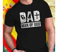 Shein Camiseta Hombre DAD MAN OF GOD Regalo Día del Padre Moda Juvenil Casual Algodón Oferta Especial Ropa Masculina Idea Original Sorpresa Papá Estilo Mode