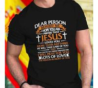 Shein Camiseta Hombre DEAR PERSON BEHIND ME I HOPE YOU ARE AWARE THAT JESUS LOVES YOU MORE THAN ANYTHING HE WILL TAKE CARE OF YOU AND YOU CAN DO ALL THINGS