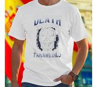 Shein Camiseta Hombre DEATH SMILES AT EVERYONE PARAMEDICS SMILE BACK Moda Casual Divertida Unisex Regalo Original Ideal Fiesta Estilo Urbano Promoción Ofert