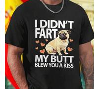 Shein Camiseta Hombre Divertida I DIDN T FART MY BUTT BLEW YOU A KISS Algodón Original Ropa Casual Creativa Humor Regalo Moda Cómoda Oferta Exclusiva Idea