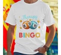 Shein Camiseta Hombre Divertida I DON T NEED Therapy I JUST NEED TO PLAY BINGO Regalo Original Idea Creativa Casual Moda Ocio para Amantes del Bingo Promoci