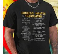 Shein Camiseta Hombre DUNGEON MASTER TRANSLATOR MAKE AN INTELLIGENCE CHECK Tu Estilo Gamer Friki Regalo Divertido Creativo Casual Oferta Exclusiva Ropa Juve