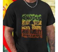 Shein Camiseta Hombre Exodus 1977 Bob Marley Movement of Jah People Algodón Casual Estilo Urbano Moda Reggae Regalo Original Oferta Exclusiva Innovadora Par