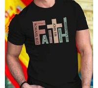 Shein Camiseta hombre FAITH ROMANS 10 17 EPHESIANS 2 8 JAMES 2 17 PSALM 37 5 PROVERBS 3 5 6 JOHN 3 16 MATTHEW 21 22 HEBREWS 11 1 inspiración cristiana regal