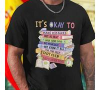 Shein Camiseta Hombre Frases IT S OKAY TO MAKE MISTAKES NOT BE OKAY HAVE HARD DAYS BE YOURSELF ASK FOR HELP START OVER NEED MORE TIME Estilo Casual Cómoda I