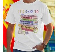 Shein Camiseta Hombre Frases IT S OKAY TO MAKE MISTAKES NOT BE OKAY HAVE HARD DAYS BE YOURSELF ASK FOR HELP START OVER NEED MORE TIME Estilo Casual Cómoda I