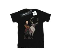 Shein Camiseta Hombre Frozen 2 con Sven y Kristoff (Negro)