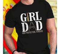 Shein Camiseta Hombre Girl Dad Her Protector Forever Regalo Día del Padre Edición Limitada Moda Casual Oferta Especial Calidad Exclusiva