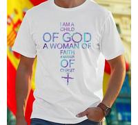 Shein Camiseta Hombre I Am A Child Of God A Woman Of Faith A Warrior Of Christ Moda Cristiana Inspiradora Regalo Exclusivo Oferta Especial Ropa Casual Cómo