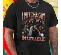 Shein Camiseta Hombre I Put The Gay In Dyslexic Bad Ass Orgullo LGBT Estilo Unico Divertido Regalo Original Moda Verano Ropa Casual Oferta Especial