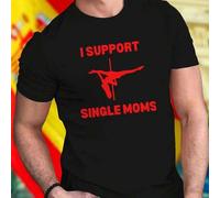 Shein Camiseta Hombre I SUPPORT SINGLE MOMS Algodón Casual Divertida Regalo Original Ropa Moderna Juvenil Oferta Especial Moda Exclusiva Estilo Urbano