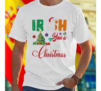 Shein Camiseta hombre IRISH You a MERRY Christmas divertida casual regalo original navidad fiesta oferta especial camiseta navideña ideal moda hombres