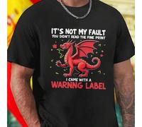 Shein Camiseta Hombre It s Not My Fault You Didn t Read The Fine Print I Came With A Warning Label Estilo Casual Divertida Regalo Original Moda Exclusiva Of