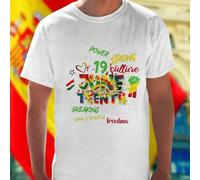 Shein Camiseta Hombre June 19 Juneteenth Power Strong Culture Breaking Chain Every Freedom Black is Beautiful Moda Casual Cómoda Orgullo Cultural Estilo Urb