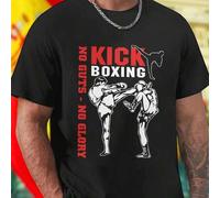 Shein Camiseta Hombre Kick Boxing No Guts No Glory Ropa Deportiva Transpirable Fitness Gimnasio Moda Casual Ofertas Exclusivas Regalo Ideal Entrena con Esti
