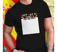 Shein Camiseta Hombre Last Day School Sign Moda Juvenil Casual Regalo Fin de Curso Ropa Fresca Verano Oferta Exclusiva Rebajas Estilo Universitario Ideal Ju
