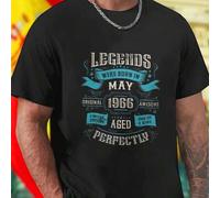Shein Camiseta Hombre Legends Were Born In May 1966 Original Awesome Limited Edition One of a Kind Aged Perfectly Regalo Exclusivo Cumpleaños Vintage Moda C