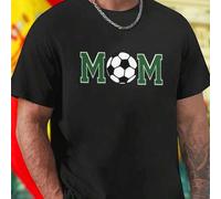 Shein Camiseta Hombre MOM Soccer Ball Moda Deportiva Fútbol Casual Regalo Especial Transpirable Cómoda Oferta Exclusiva Fanáticos