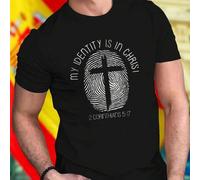 Shein Camiseta Hombre My Identity Is In Christ 2 Corinthians 5 17 Moda Cristiana Inspiradora Juvenil Regalo Idea Casual Ropa Cómoda Promoción Exclusiva Ofer