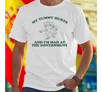 Shein Camiseta Hombre MY TUMMY HURTS AND I M MAD AT THE GOVERNMENT Moda Divertida Original Unisex Casual Cómoda Regalo Idea Urbana Juvenil Oferta Exclusiva