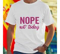 Shein Camiseta Hombre NOPE Not Today Algodón Casual Divertida Moda Verano Juvenil Regalo Original Oferta Exclusiva Diseño Unisex Juvenil Ropa Fresca Calid