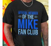 Shein Camiseta Hombre OFFICIAL MEMBER OF THE MIKE FAN CLUB Algodón Suave Moda Juvenil Estilo Moderno Regalo Original Fans Mike Oferta Exclusiva Casual