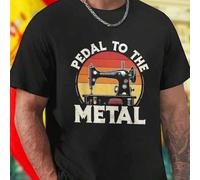 Shein Camiseta Hombre PEDAL TO THE METAL Moda Casual Urbana Juvenil Exclusiva Regalo Original Diseño Cómodo Ideal Deporte Ocio Oferta Destacada